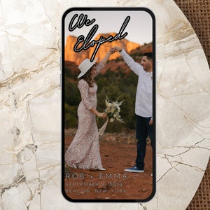 Electronic Elopement Announcement | Elopement Reception Invitation | Post-Elopement Invitation Template | Happily Ever After Announcements