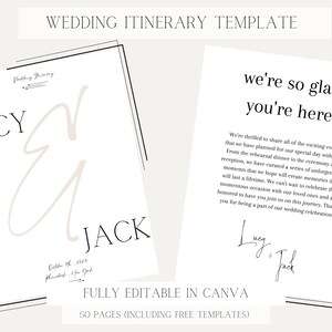 50 page Itinerary Template for Wedding Weekend | Wedding Planner | Wedding Planning Checklist | Wedding Weekend Itinerary