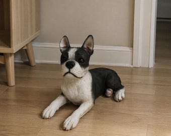 Boston Terrier Hollow Urn - Large Display Statue Urn