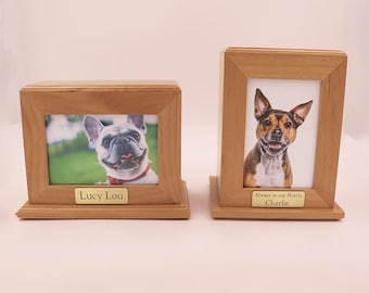 Handcrafted Alder Wood Framed Photo Urn with Personalized Engraving