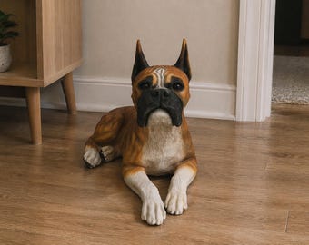 Brindle Boxer Hollow Urn - Large Display Statue Urn