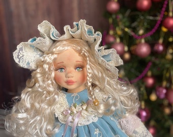 Victoriaanse tijdperk geïnspireerd handgemaakte pop, Waldorf geïnspireerde pop, pop uit de jaren 1880, 21 inch Hilda pop, Rag Doll, Haunted Doll, op bestelling gemaakt