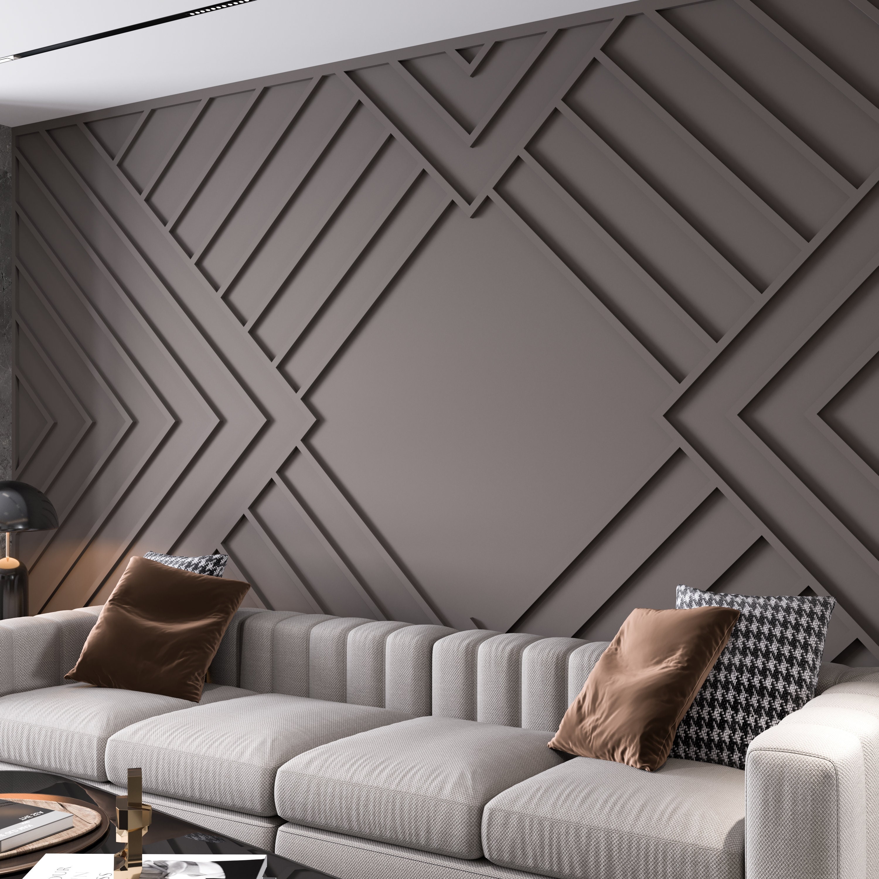 Contemporary Wall Paneling Kit Ready to Install Wall Molding Etsy