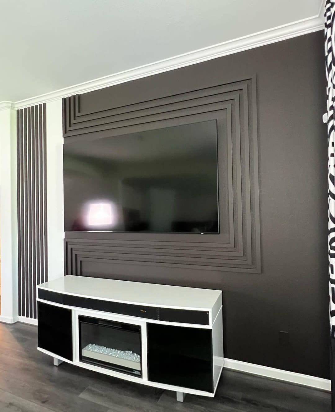 TV Unit Bespoke Paneling Flat Design Wall Molding Ready to Etsy Canada