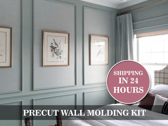 Self-adhering Wall Molding Kit Pre-cut Wall Paneling Kit Accent Wall Trim  Wainscoting 3 Panel Design 