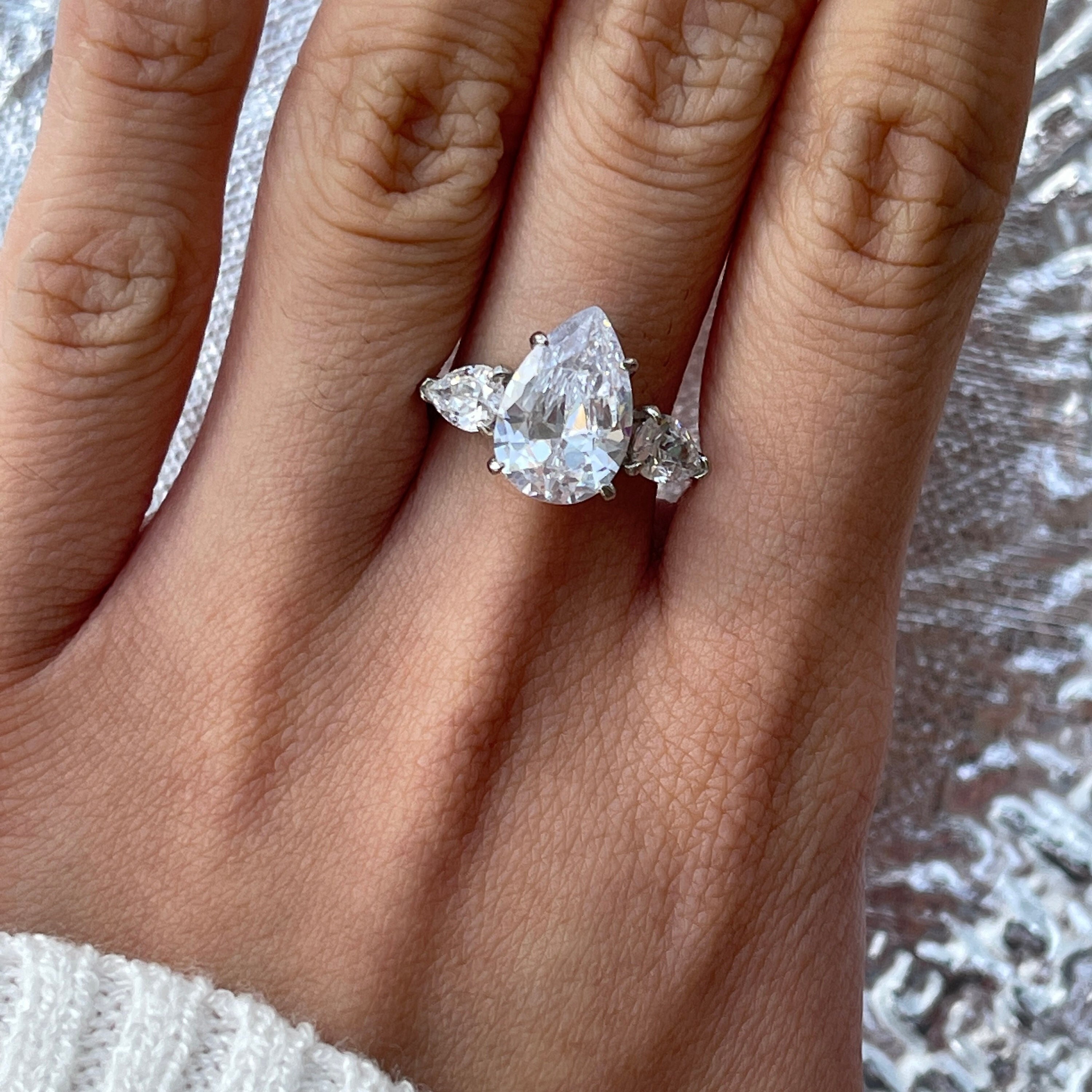 5 ct pear diamond ring deals