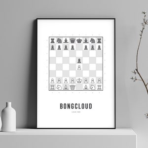 May include: A black and white poster with a chessboard and the text "BONGCLOUD" in bold, with the words "Leeds, UK" below it.