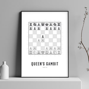 Queen&#39;s Gambit – Chess Opening Print – Chess Poster – Chess Gift