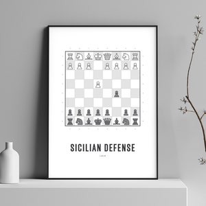 Sicilian Defense Chess Opening Print: Chess Poster