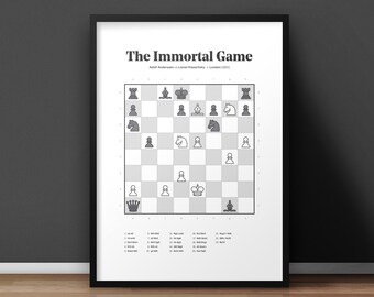 The Immortal Game (1851) – Famous Chess Game Art Print / Chess Poster – Adolf Anderssen