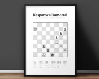 Kasparov's Immortal (1999) – Famous Chess Game Art Print / Chess Poster – Garry Kasparov