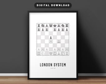 London System Chess Opening Poster: Strategy Art Print (Digital Download)