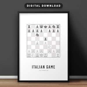 Italian Game Downloadable Chess Print – Chess Opening Poster – Chess Gift – Digital Download