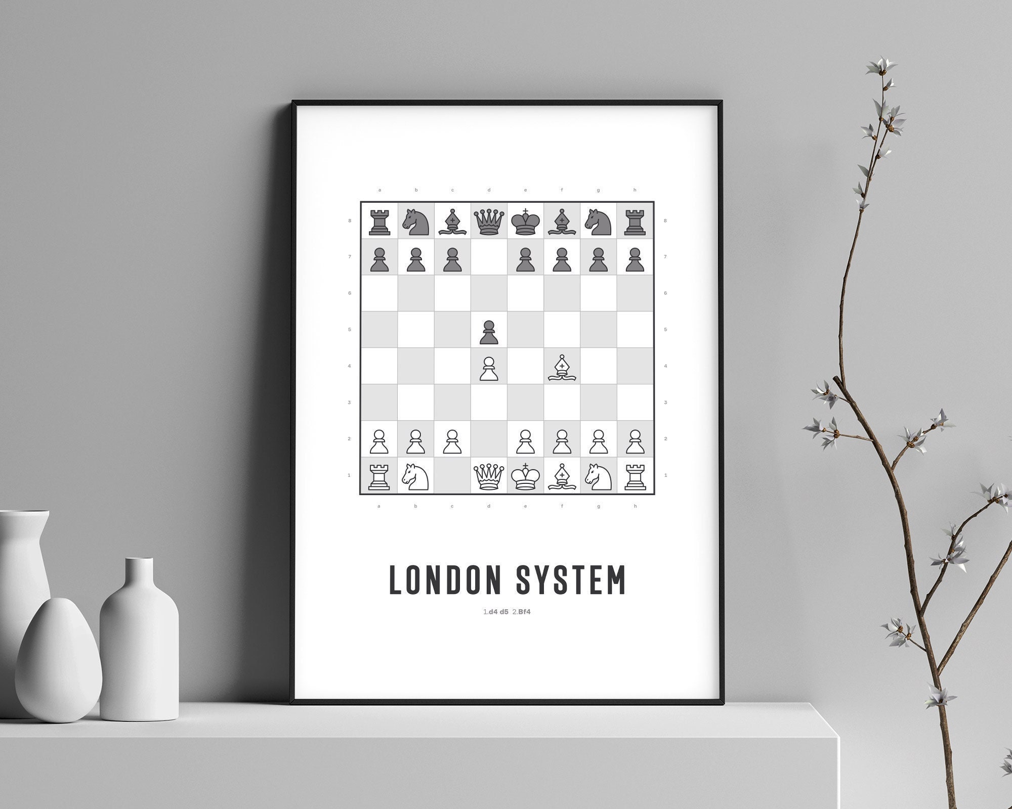 London System Chess Opening Print Chess Poster Chess 