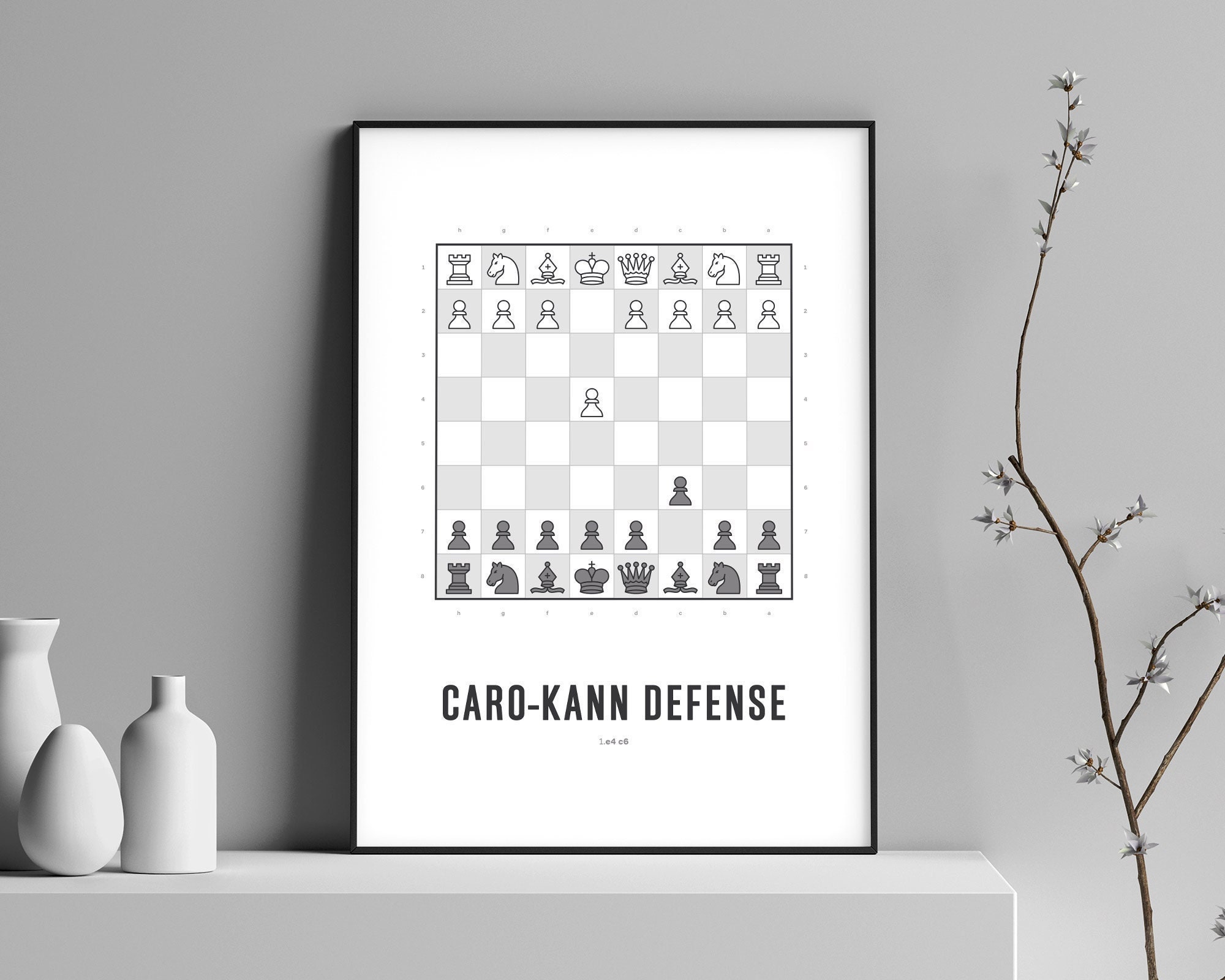 Caro-kann Defense Chess Opening Print Chess Poster Chess 