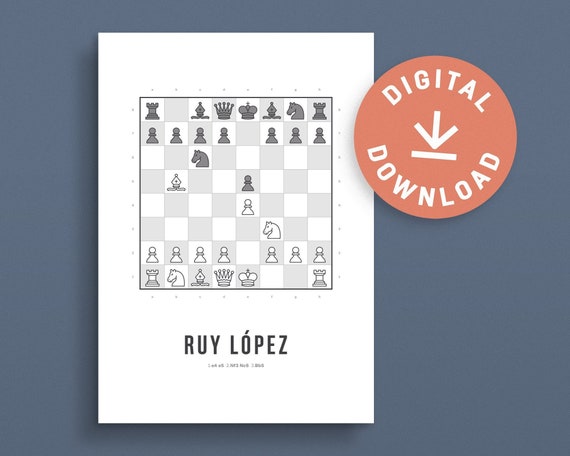 Ruy Lopez Downloadable Chess Print Chess Opening Poster -  Israel