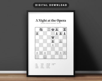 A Night at the Opera (1858) – Famous Chess Game Art Print / Poster – Paul Morphy – Digital Download