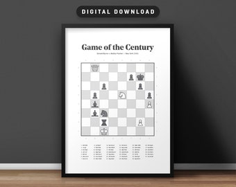 Game of the Century (1956) – Famous Chess Game Art Print / Poster – Digital Download