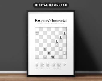 Kasparov's Immortal (1999) – Famous Chess Game Art Print / Poster – Garry Kasparov – Digital Download