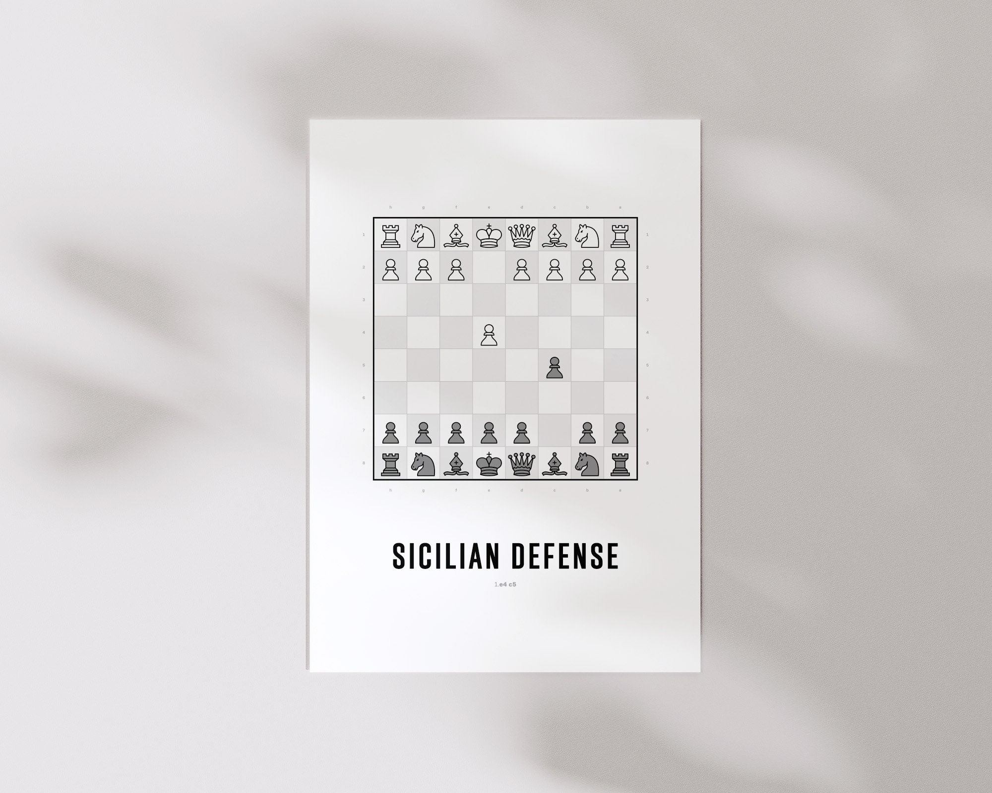 Sicilian Defense Chess' Poster, picture, metal print, paint by IMR Designs