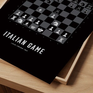 The Italian Game Chess Openings Art Book Cover Poster Poster for