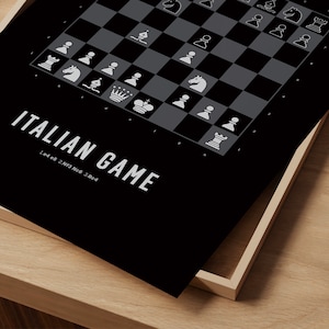 The Italian Game Chess Openings Art Book Cover Poster Poster for