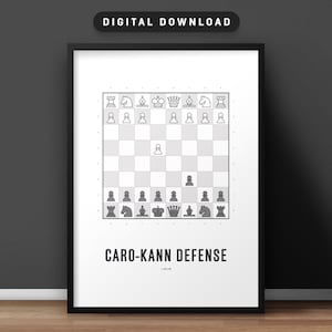 Caro-Kann Defense Chess Opening Poster (Digital Download)