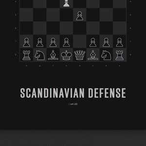 Scandinavian Defense Chess Opening Poster Black Version Chess Print, Chess Gift, Chess Wall Art, Chess Decor image 5