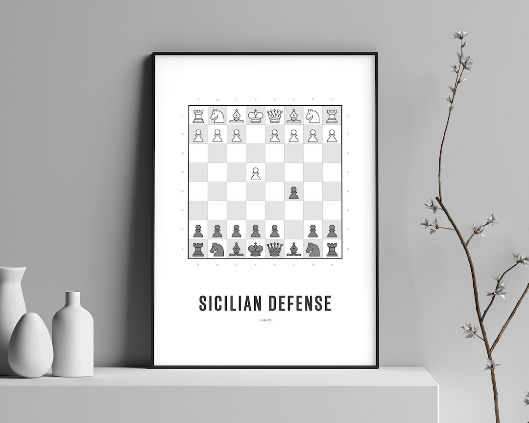 Sicilian Defense Chess Opening Print: Chess Gift, Chess Poster – Made ...