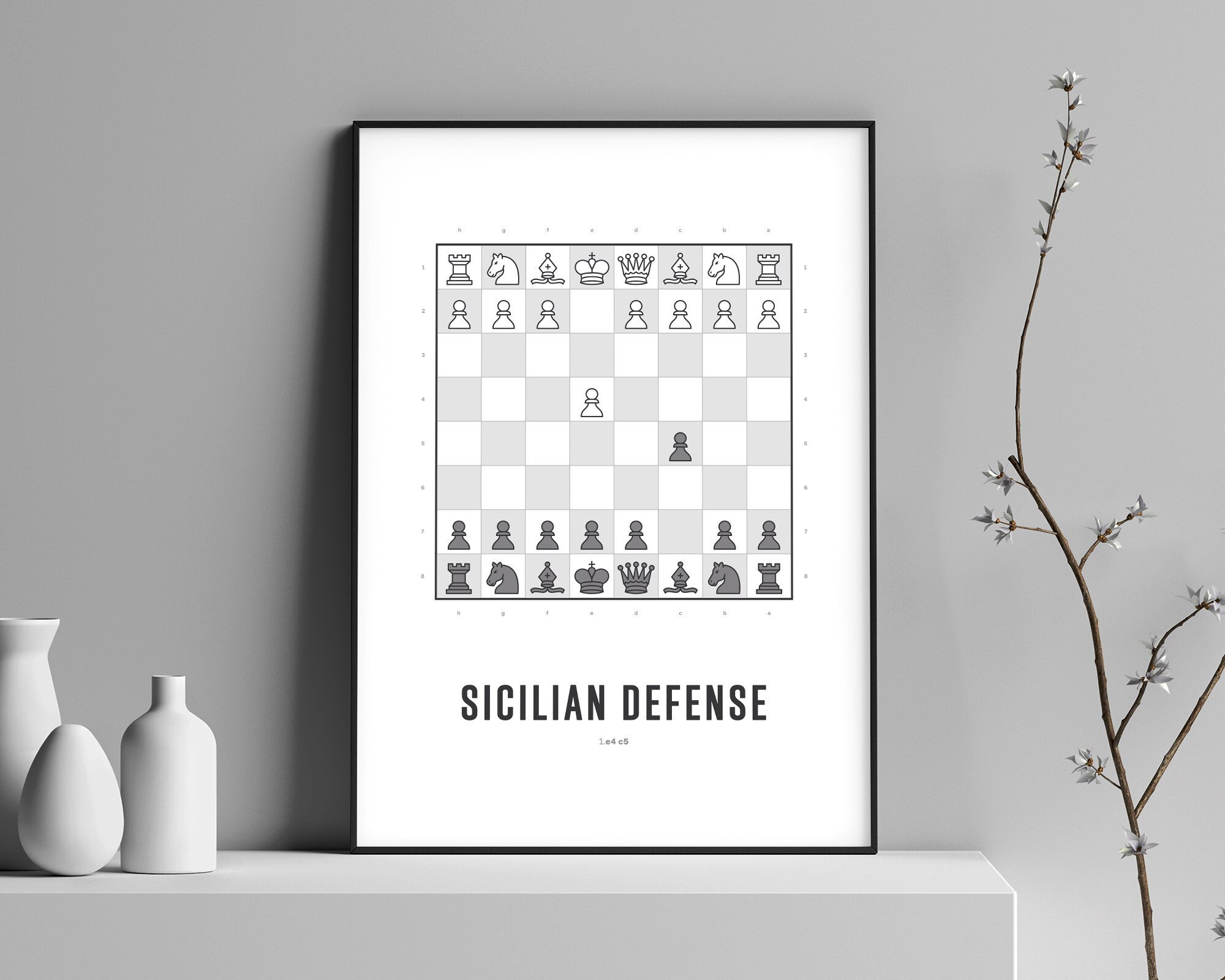 The Sicilian Defense Chess Opening Vintage Book Cover Poster Style | Art  Board Print