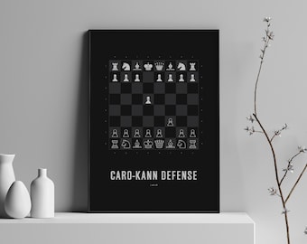 Caro-Kann Defense Chess Opening Poster: Black Version Chess Print