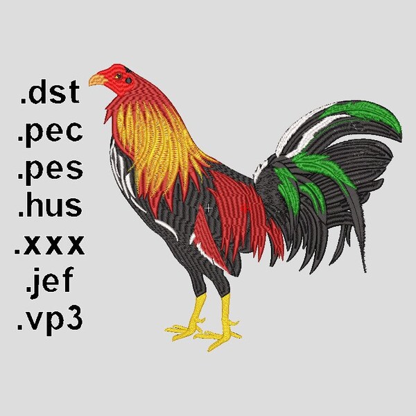 Rooster Embroidery Design Etsy