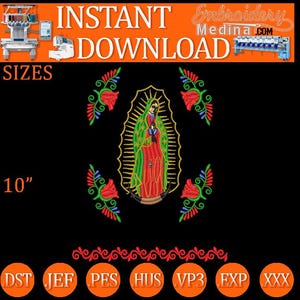 Virgin of Guadalupe for Embroidery Machine