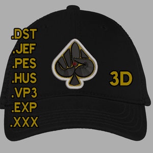 Embroidery design for 3D WAR fashion cap