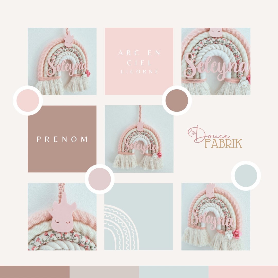 Arc en Ciel Licorne Personnalisé à Suspendre