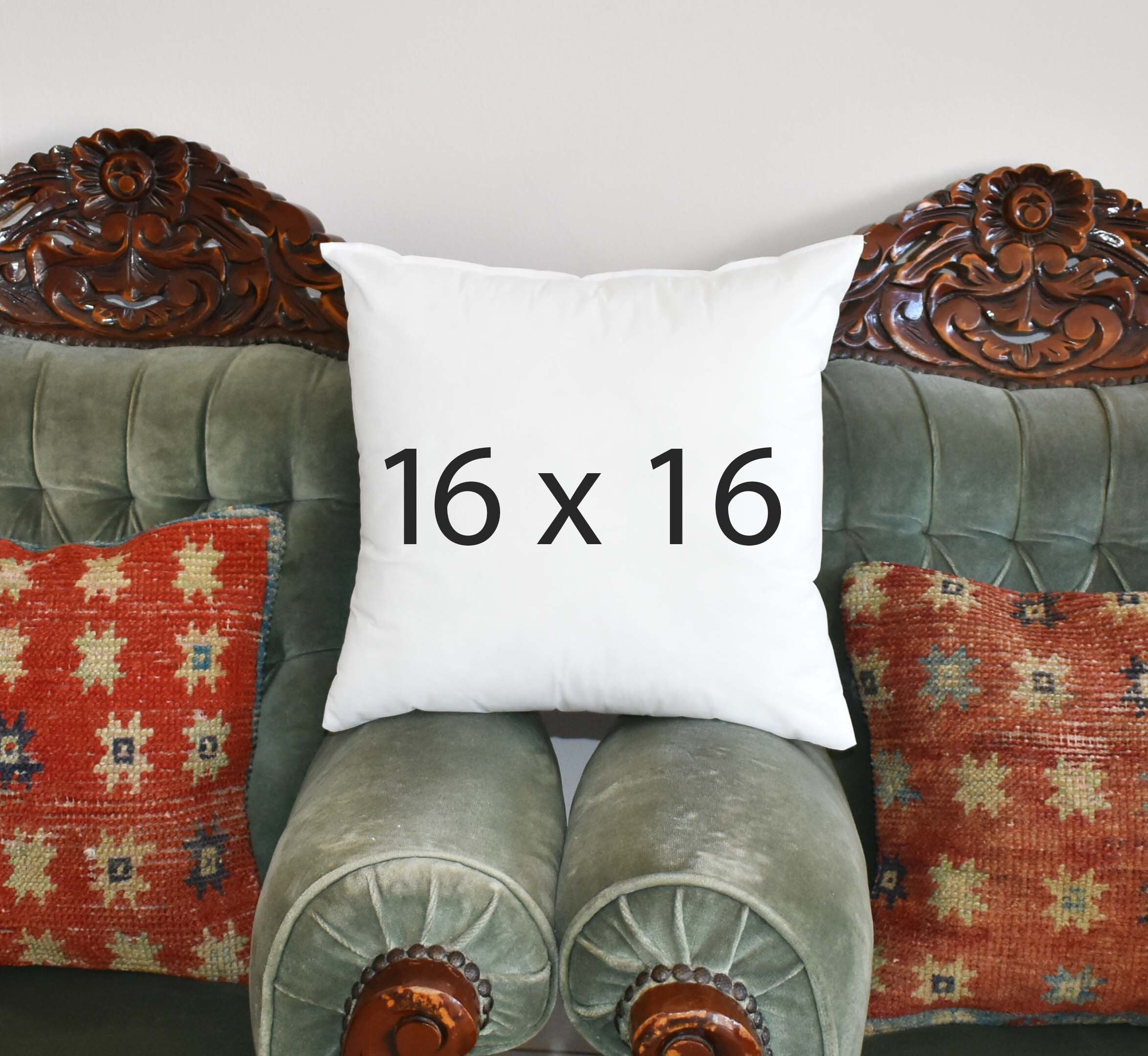 16 X 16 Square Size Decorative Throw Pillow Insert, Hypoallergenic