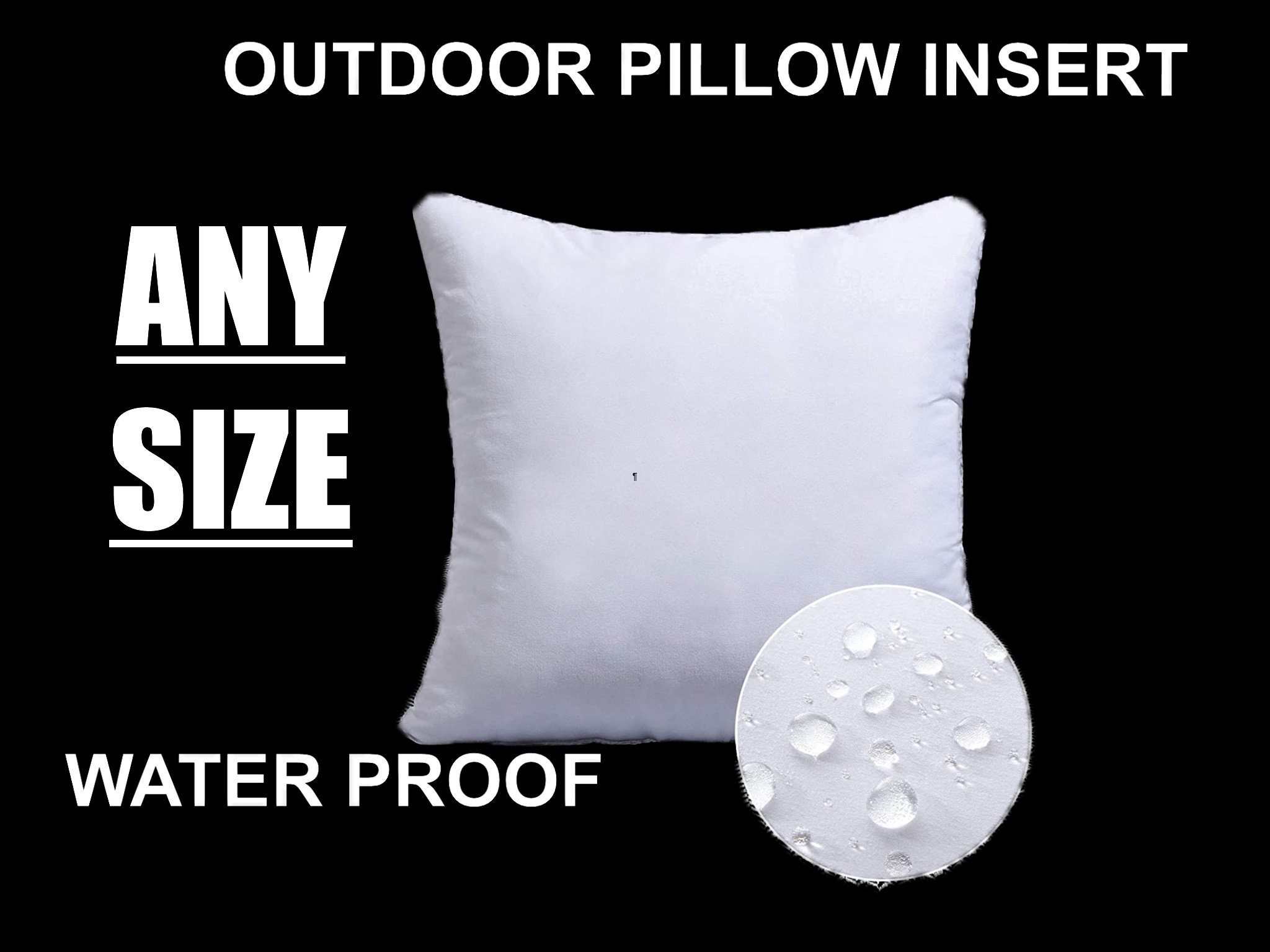 EMEMA Pack of 2 Outdoor Pillow Inserts Waterproof Throw Pillow Premium  Fluffy Decorative Cushion Square Inner Soft for Patio Furniture Garden  Sleeping