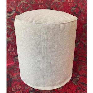 Round Footstol Cover, Round Ottoman Cover, Round Ottoman Slipcover, Ottoman Slip Cover, Round Pouf Cover, Poud Cover, Custom Pouf Cover,