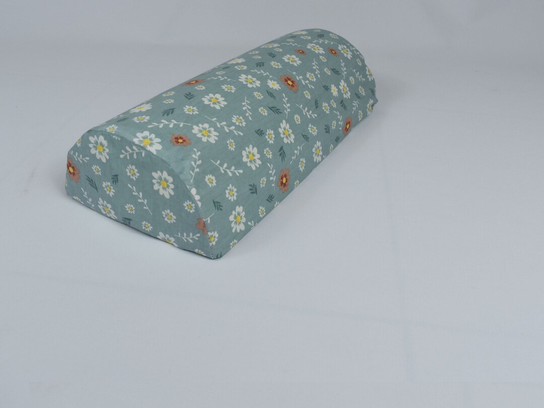 Half Moon Pillow Cover, Pure Cotton Fabric, Floral Pillow Cover, Custom