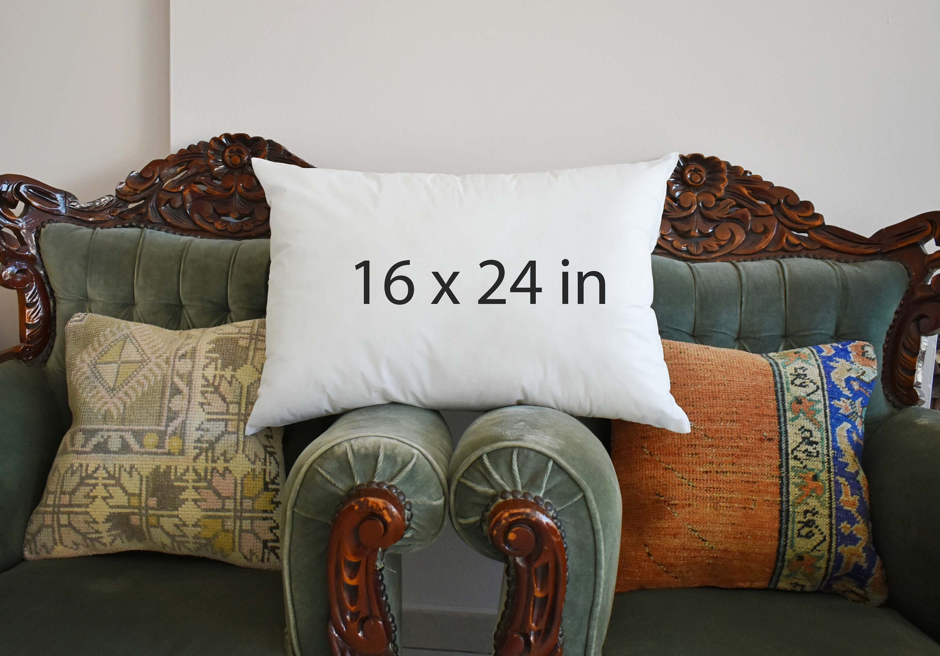 16x24 Decorative Throw Pillow Insert, Down and Feathers Fill, 100