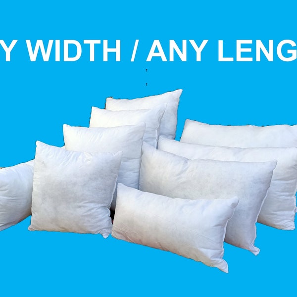 Any Length  Any Width Square Rectangle Throw Pillow Insert Lumbar Filler Insert Custom Made Cushion  Filling Inner