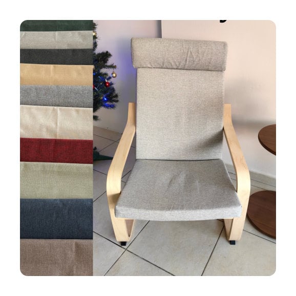 Poang アームチェアカバー フットスツール オットマンカバー 布張り 