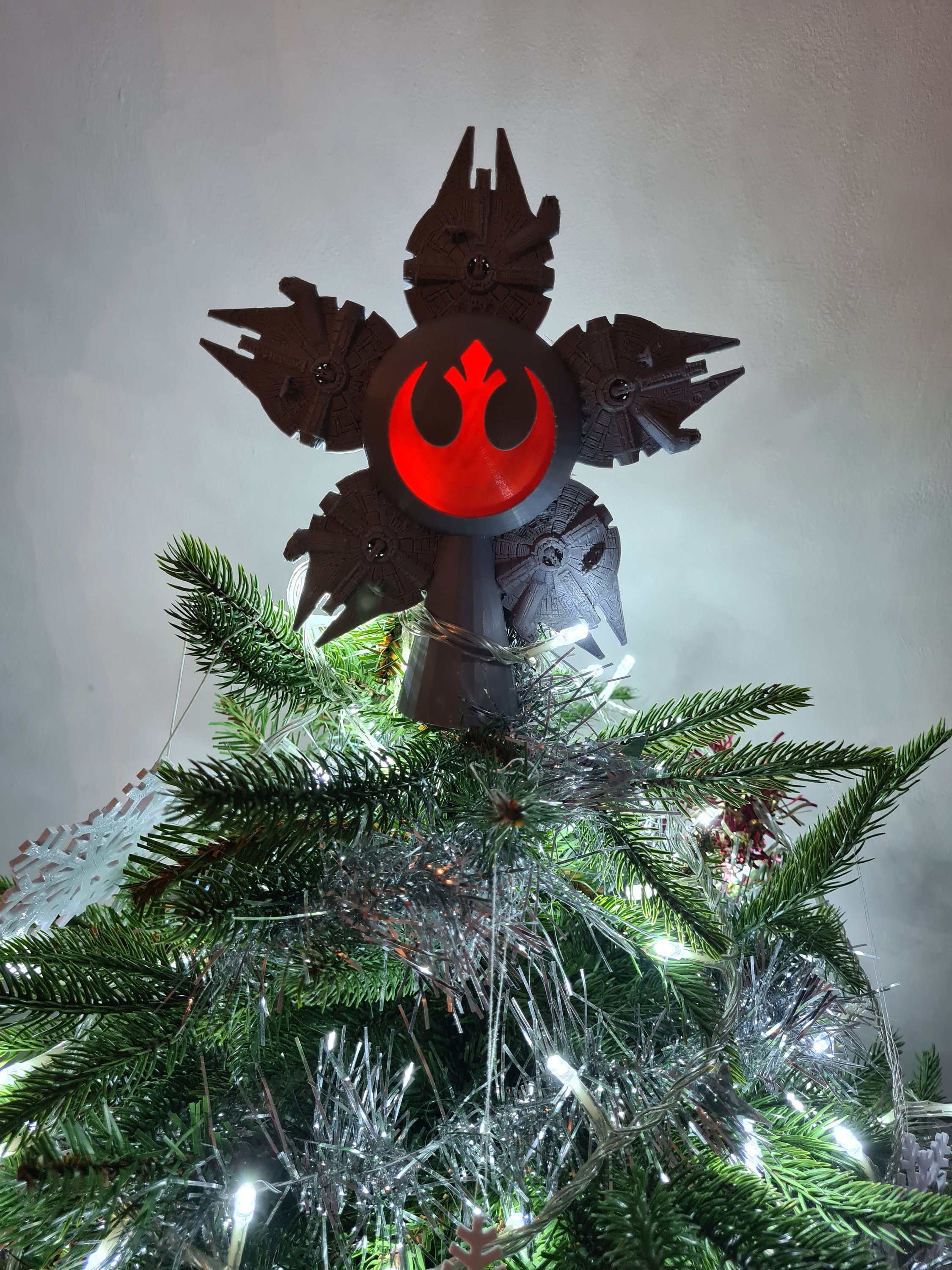 Star Wars Christmas Tree Topper Starwars Millennium Falcon Etsy