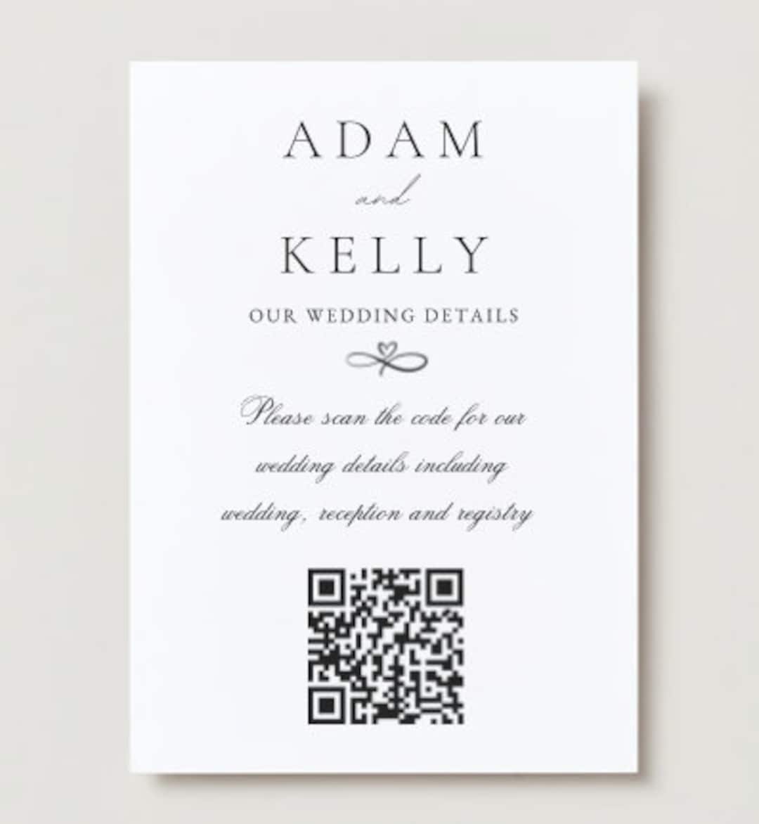 Customized QR Code Wedding Invite Registry Save the Date - Etsy