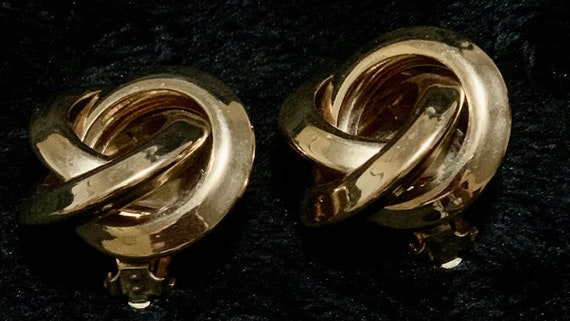 Iconic Givenchy Gold Tone Knot Clip On Earrings -… - image 3