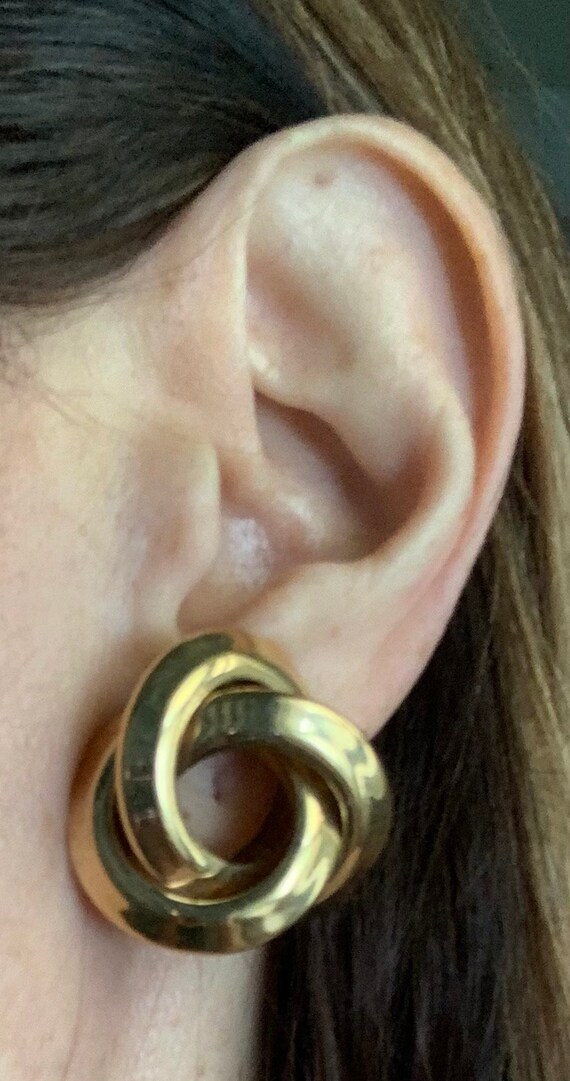 Iconic Givenchy Gold Tone Knot Clip On Earrings -… - image 5