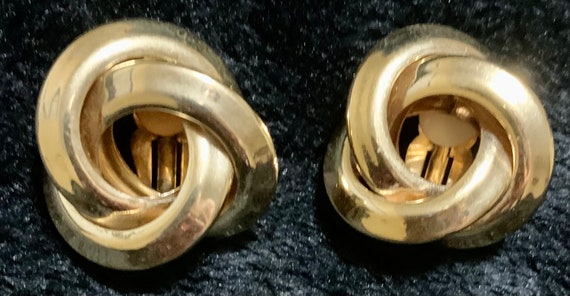 Iconic Givenchy Gold Tone Knot Clip On Earrings -… - image 2