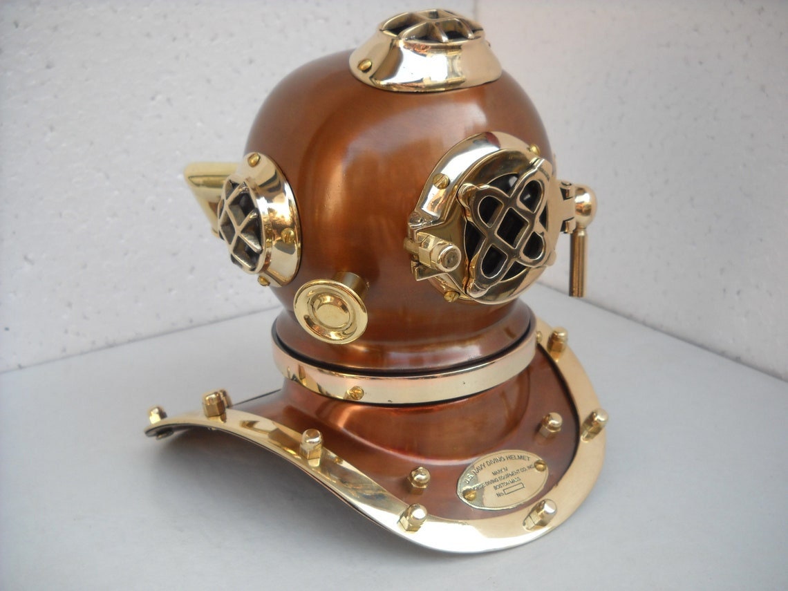 antique Deep Sea Scuba U.S Navy Mark V Diving Divers Helmet Brass 18G SCA Gift antique Deep Sea Scuba U.S Navy Mark V Diving Divers Helmet Brass 18G SCA Gift