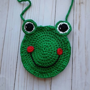 Frog Off Shoulder Bag, Novelty Purse, Crochet Frog Bag, Amigurumi Animal, Knitted Frog Gift, Round Shoulder Bag, Amigurumi Purse