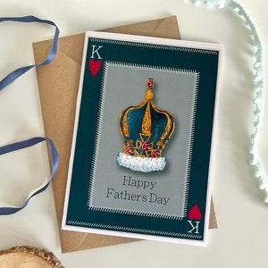 Carte de fête des pères, roi des papas, carte de fête des pères heureuse, carte de voeux, cartes vierges A6, carte de voeux couronne, carte à jouer pour papa